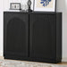 39" Black Real Wood Veneer Narrow Sideboard Buffet Storage Cabinet