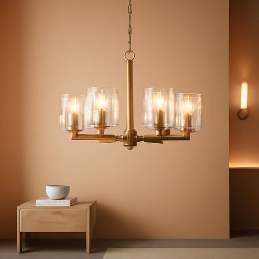 ElegantDiningRoomChandelier 8 Light BrushedBrass Finish
