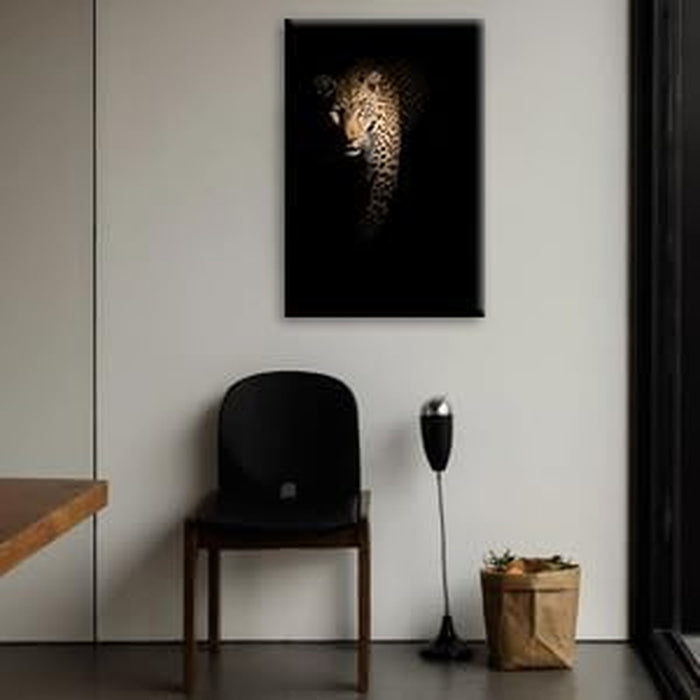 Leopard Wall Art Wildlife Portrait Photography Close-Up Animal Print Framed Artwork for Living Room, Bedroom, or Office Decor, 24"X36"