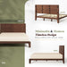 Solid Wood Full Bed Frame with Headboard, Japanese Joinery, Walnut