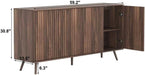 59.2" Buffet Sideboard Cabinet with Storage, Modern Accent Credenza with Adjustable Shelves, 31" H Wood Coffee Bar Console Table for Living Room Kitchen Dining Room TV Hallway, Walnut