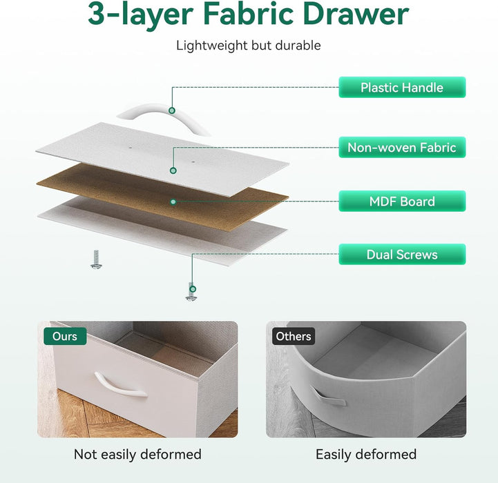 White Dresser With Customizable LED Lighting Outlet