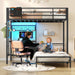 Twin Over Twin Bunk Bed WithDeskIntegrated LEDLighting