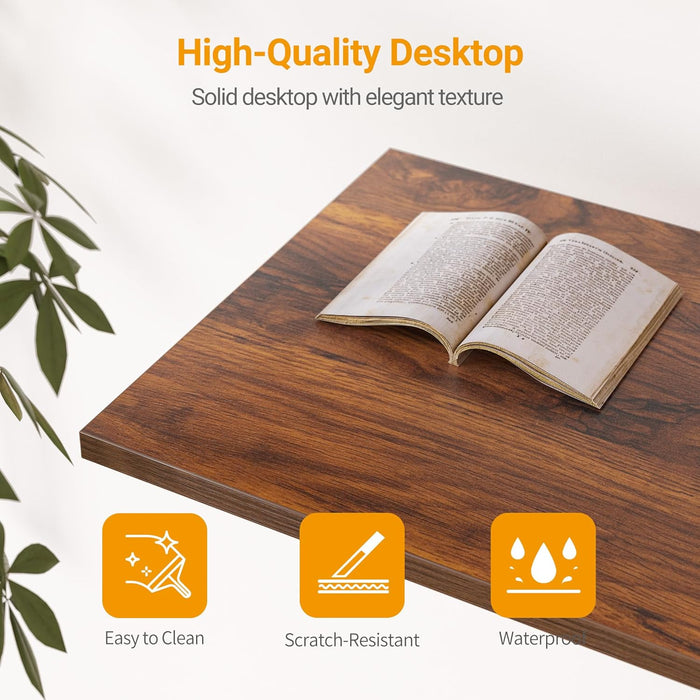 L Shaped Desk, 40 Inch Computer Desk with Reversible Storage Shelves Home Office Corner Desk Study Writing Table, Deep Brown