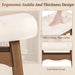 Bar Stools Set of 3, 24" Backless Saddle, Ivory Faux Leather