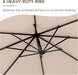 12FT Cantilever round Umbrella with Base & Cover, Champagne