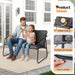 4 Piece Patio Conversation Set, Outdoor Furniture Set with Glass Coffee Table & Comfortable Cushion, All-Weather Cushioned Seating for Garden, Backyard, Porch, Grey