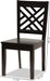 Caron Dining Chair and Dining Chair Transitional Dark Brown Finished Wood 2-Piece Dining Chair Set