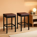 Bar Stools, Set of 2 Bar Chairs, 24.8-Inch Height Stools, Breakfast Bar Stools, Kitchen Bar Chairs, 2" Thick Upholstery, for Kitchen, Dining Room, Cafe, Bar Counter, Brown and Black BC21BY01