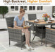 Patio Dining Sets for 4, All Weather Rattan Outdoor Table and Chairs with Acacia Wood Tabletop, Patio Dining Furniture with Removable Cushions for Deck Garden, Backyard, Gray