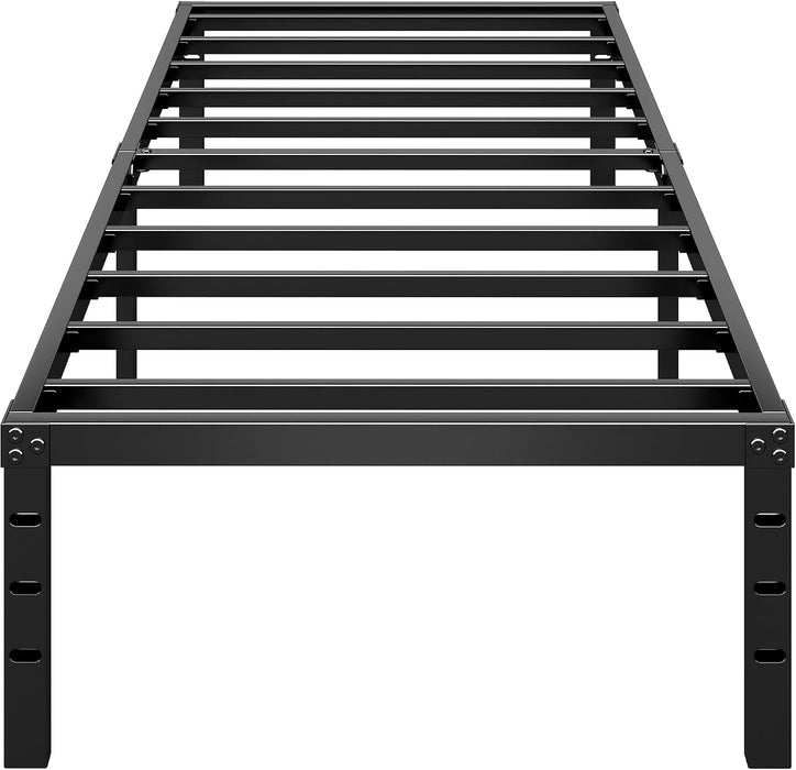 Metal Platform Bed Frame 14 Inch Tall,No Box Spring Needed,Twin Size Bed with Heavy Duty Strong Support Slats,Easy to Assemble,Black