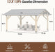 13x15 Feet Gazebo Weatherproof Outdoor Patio Space