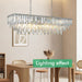 39" Modern Rectangle Crystal Chandelier, Chrome Linear Pendant Light with Clear Crystal Prisms, Luxury Island Lighting Fixture for Dining Room Kitchen Table Living Room
