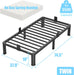 10 Inch Twin Metal Bed Frame with Rounded Corner,Mattress Retainer
