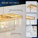 Gold Crystal Chandelier 11 Lights Rectangular Fixture