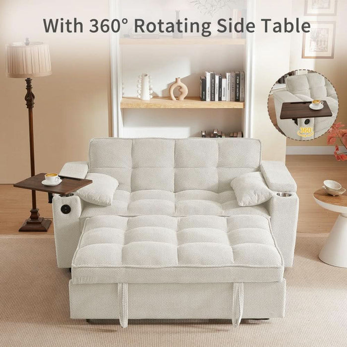 65Inch Convertible Sleeper Sofa With Adjustable Backrest