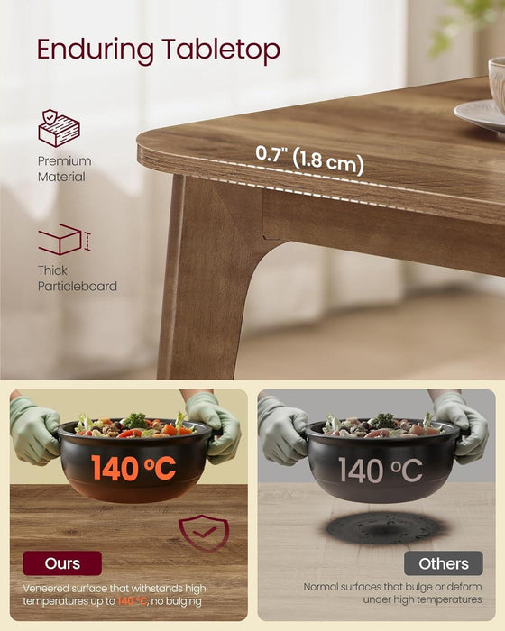 MAEZO Collection - Extendable Dining Table for 4/6/8, Kitchen Table with Tapered Legs, Curved Transitions, for Dining Room, Kitchen, Home Office, Honey Brown UKDT090K01V1