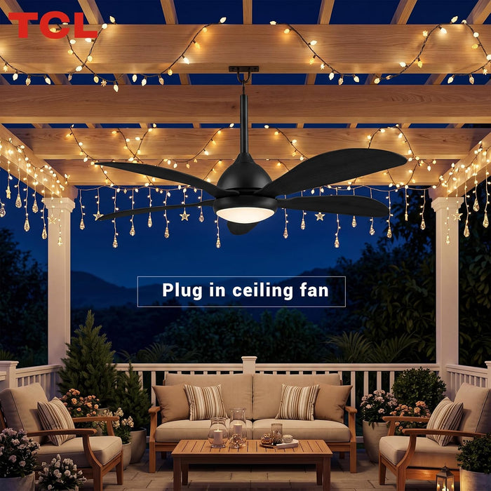 46 Inch Black Outdoor Ceiling Fan Extended Remote Kit