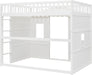 Full Loft Bed With White PlayhouseStructure Durable