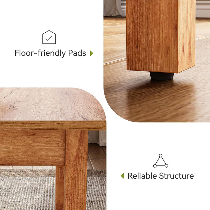 39 Inches Square Dining Table for 4 People, Brown Wooden Kitchen Table Small Dinner Table, Modern Dining Room Tables for Living Room, Kitchen, Oak Brown