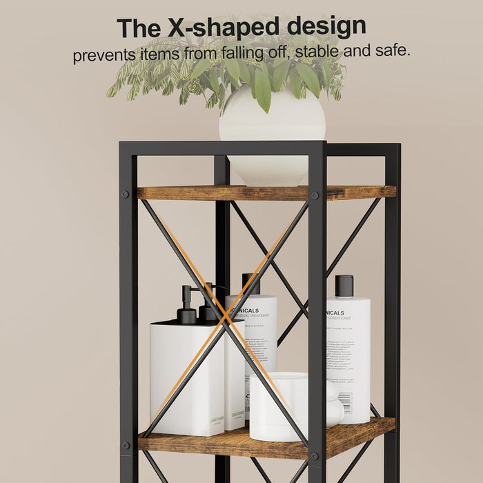 Rustic Brown IndustrialGrade Narrow Six Tier Bookcase