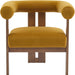 Luxurious Mustard Velvet Barrel Chair Solid Walnut