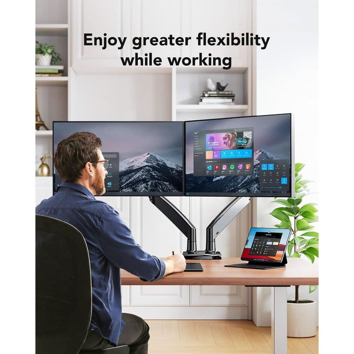 Dual Monitor Stand with USB, Height Adjustable