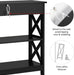 Console Table with Drawer, 39.5 Inch Narrow Sofa Table with Storage Shelves, 3-Tier Wood Entryway Table for Hallway/Living Room/Foyer, Black