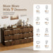 Walnut Dresser for Bedroom, Modern Dresser with 9 Drawers and Smooth Slides, Wide Chest of Drawers with Golden Handles for Bedroom, Living Room, Closet, 15.7" D X 63" W X 31.5" H