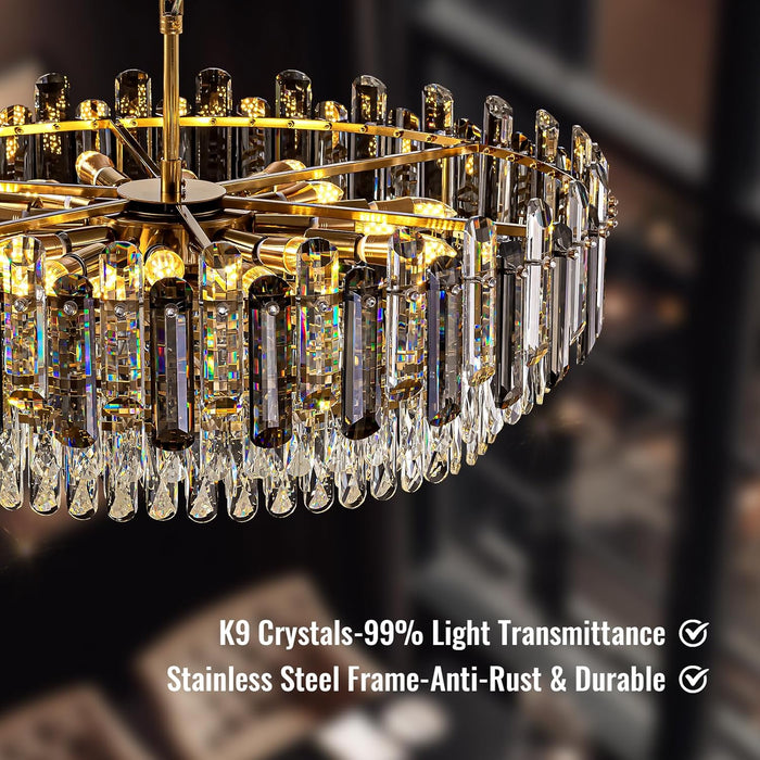 31.5 Inch Handcrafted Baroque Style Crystal Chandelier