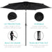 10Ft Outdoor Steel Market Patio Umbrella W/ Crank, Tilt Push Button, 6 Ribs - Black