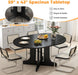 Expandable Charcoal Circular Dining Table 43in 59in