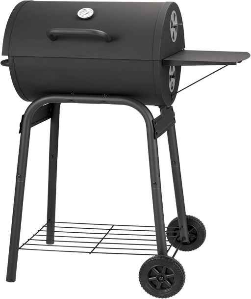 Barrel Charcoal Grill, Large Charcoal Grills with Side Shelf, Outdoor BBQ Grill,Perfect for Backyard Camping, Patio Parties and Picnics