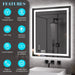 LED Bathroom Mirror, Bathroom Vanity Mirror, 30"X36"