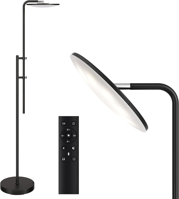 32W/3000LM Floor Lamps, Super Bright LED Standing Lamp with Remote Control, Adjustable Tall Lamp with 350°Rotating Head, Modern Dimmable Torchiere Corner Lamp for Living Room, Bedroom, Office