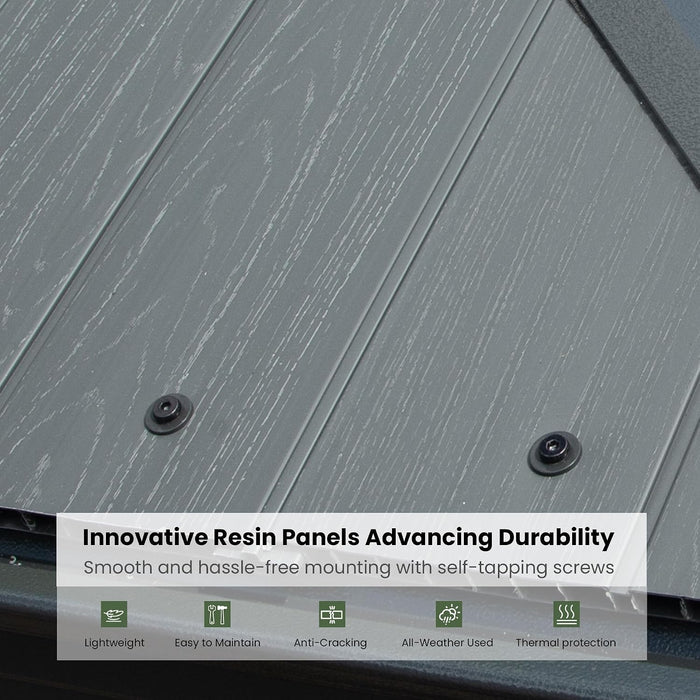 12x12 Feet Grey Hardtop GazeboSystem Weatherproof Roof