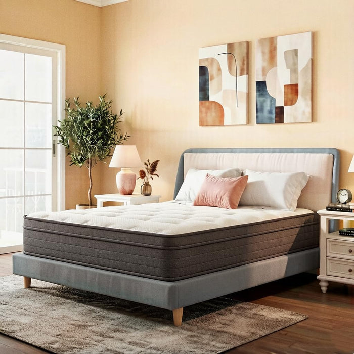 Queen Size Mattress, 12 Inch Hybrid Memory Foam Mattress in a Box with Pocket Springs, Medium Firmness, Pressure Relief & Motion Isolation, Certipur-Us Certified