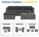Outdoor Patio Furniture Set, All Weather Patio Sectional Sofa