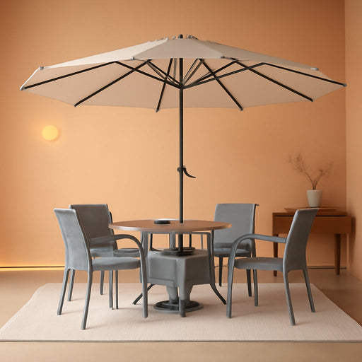 15X9Ft Large Patio Umbrella, Double-Sided Umbrella Outdoor Patio, Rectangle Market Table 177''X104'' Umbrellas with Crank Air Vents for Deck Pool Patio (1.9" Pole, Tan)