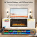 70" TV Stand with 36" Electric Fireplace, Large Modern Media Entertainment Center with Storage Cabinet and 12 Colors LED Lights for Tvs up to 80",White and Black