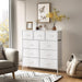 Nine Drawer Fabric Dresser With SteelFrame WalnutFinish