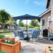 88 LED 10 FT Solar Patio Umbrella with Base, Navy