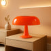 Orange Mushroom Lamp, Mid Century Modern Table Lamp for Bedroom, Minimalist Mushroom Decor Bedside Small Lamps, 2700K(Bulb Included, Plug Powered)
