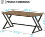 55 Inch Modern Computer Office Desk Metal Wood Writing Desks Rustic Oak