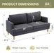 Dark Gray Mid-Century Modern Loveseat (70")