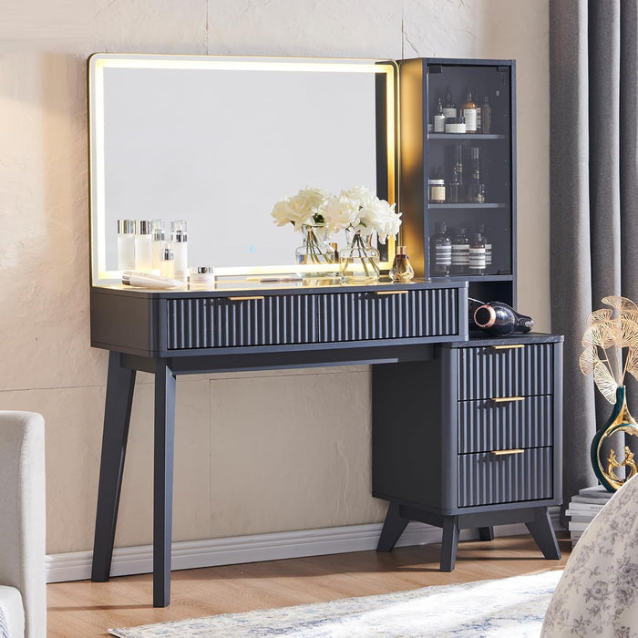 FortyEightInch Makeup Vanity Desk With Contemporary Mirror