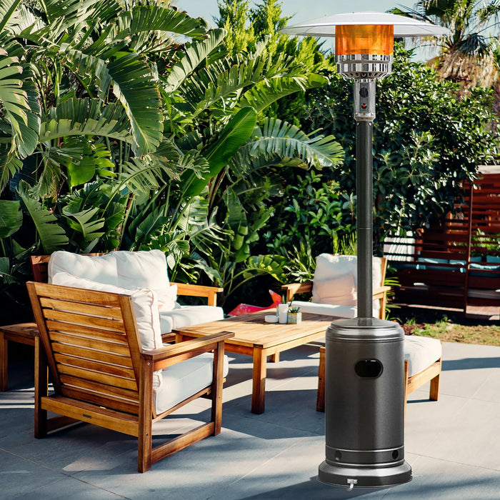 50000 BTU Propane Patio Heater Standing LP Gas Steel with Wheels Black