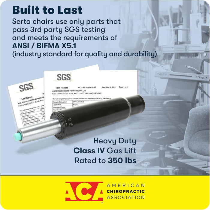 Jackson Big and Tall Executive Office Chair with AIR Technology and Smart Layers Premium Elite Foam, Supports up to 350 Pounds, Bonded Leather, Black