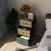 Slim Dresser With Retro Flower Pattern Design For Bedroom