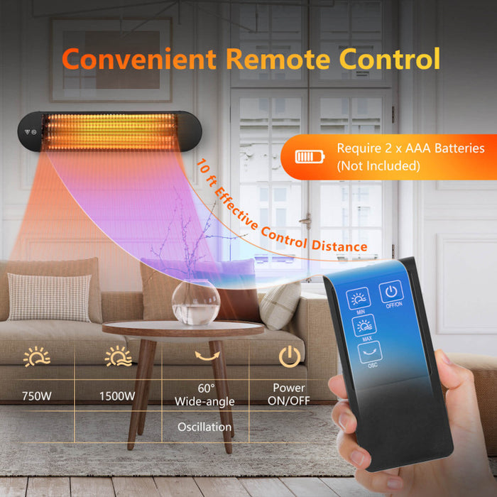 Wall Mounted Carbon Fiber Infrared Heaterheater with Remote Control